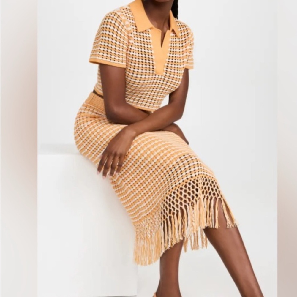 10 Crosby Derek Lam Mustard Crochet Set - Picture 2 of 9